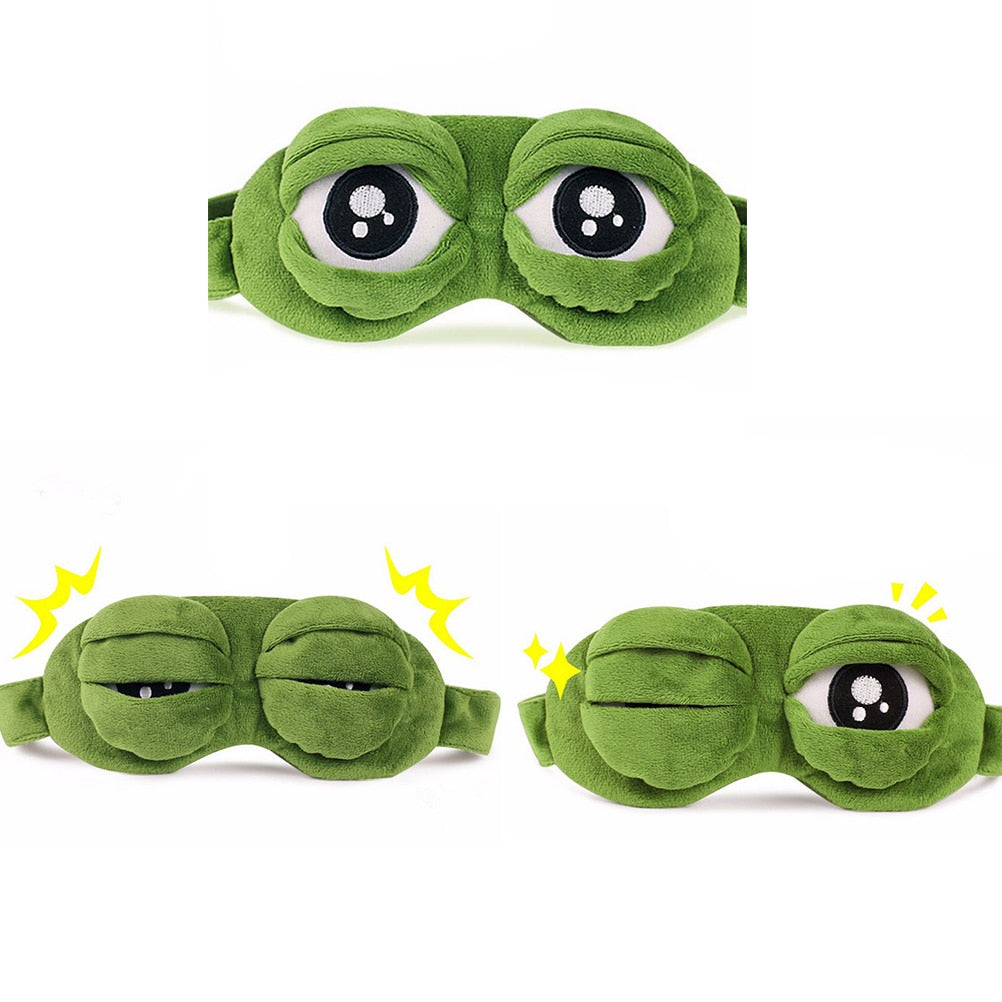 3D FROG Sleeping Mask Eyeshade Plush Eye Cover Travel Cartoon Eyeshade for Eye Travel Relax Sleeping Gift|Sleep & Snoring|