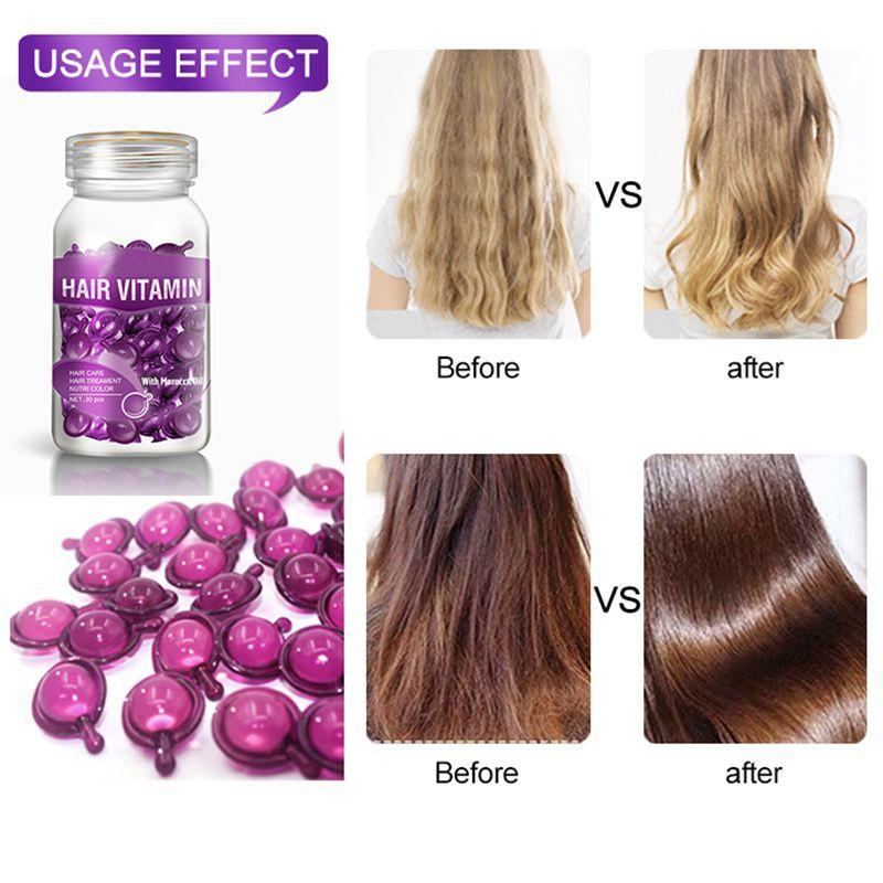 Smooth Silky Hair Vitamin Capsule Keratin Complex Oil Hair Care Repair Damaged Hair Serum Moroccan Oil Anti Hair Loss