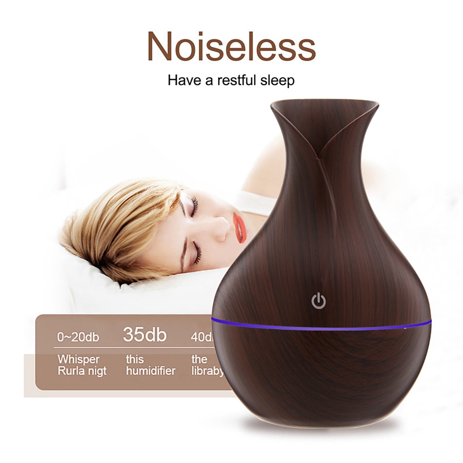 130ml Air Aroma Essential Oil Diffuser Led Aroma Aromatherapy Humidifier Wooden Aroma Essential Oil Diffuser