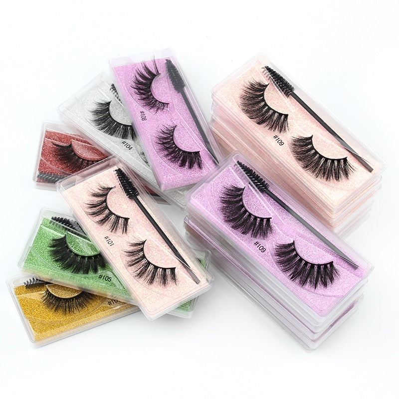 Lashes Wholesale 5/20/50/100 Pcs 3D Eyelashes Natural False Eyelashes Fluffy Volume Makeup Lashes In Bulk