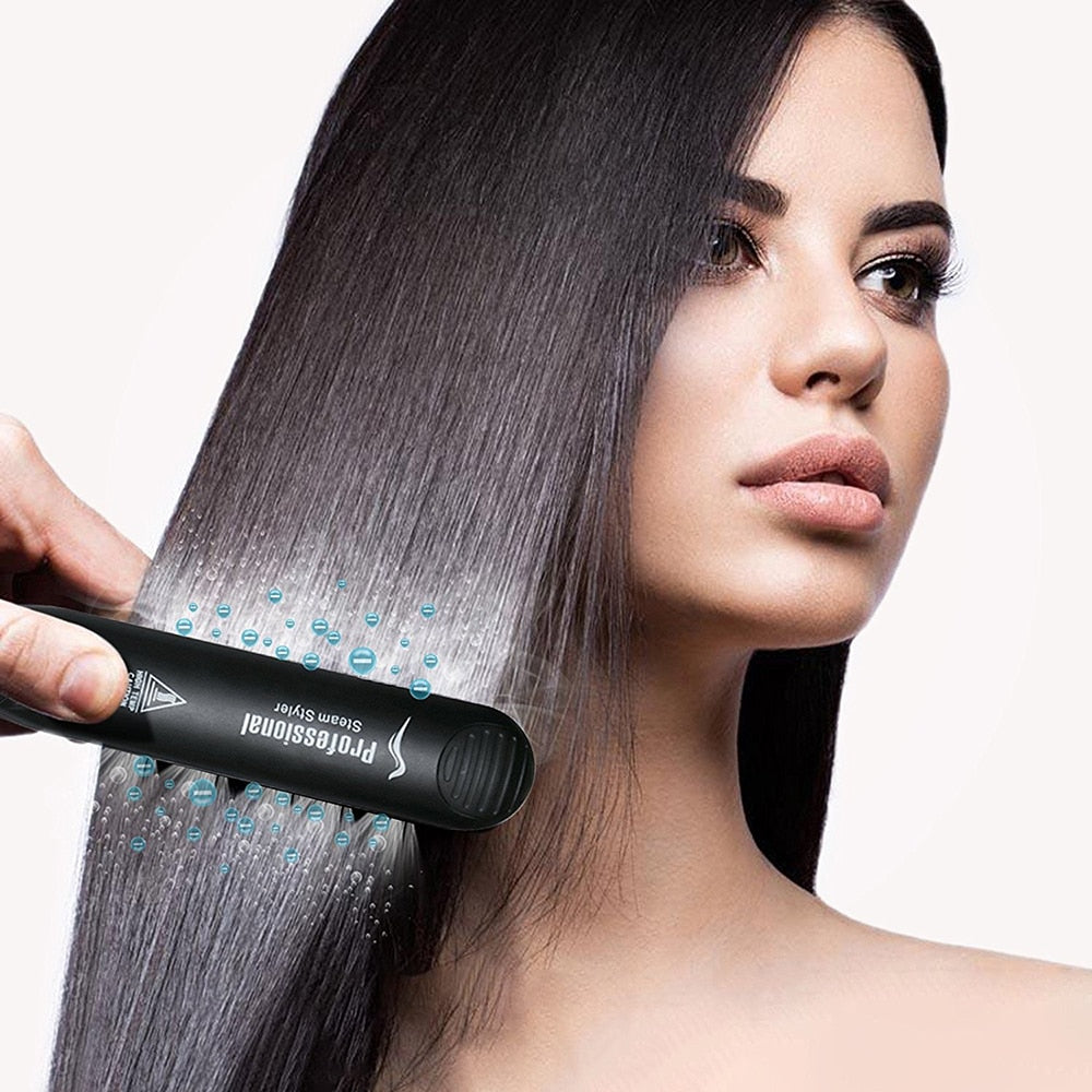 Professional Steam Hair Straightener Ceramic Vapor Hair Flat Iron Seam Hair Straightening Iron Curler Steamer Hair Styling Tool|steam hair straightener