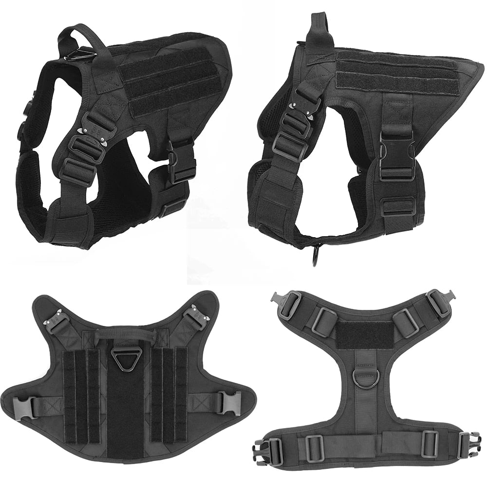 Tactical Dog Harness And Leash Set Metal Buckle Big Dog Vest German Shepherd Durable Pet Harness For Small Large Dogs Training|Harnesses|