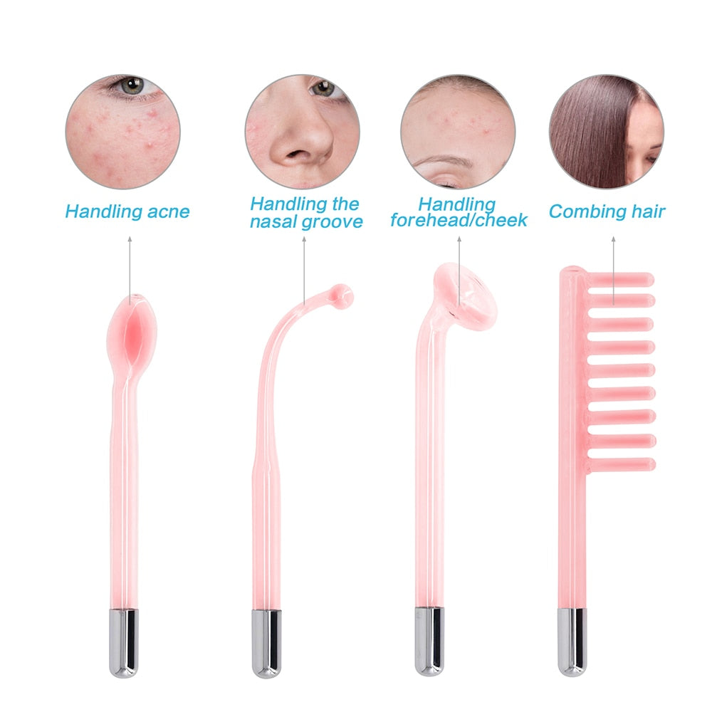 High Frequency Facial Machine Electrotherapy Wand Glass Tube Skin Tightening Device Beauty Products Anti Wrinkle Face Clean