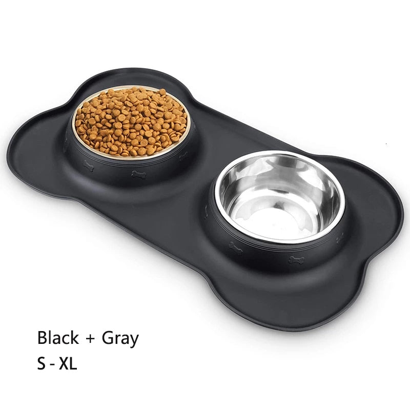 Pet Dog Puppy Cat Feeding Stainless Steel Dish Pet Drinking Bowl Food Feed Placement Dog Accessories Anti overflow Tableware