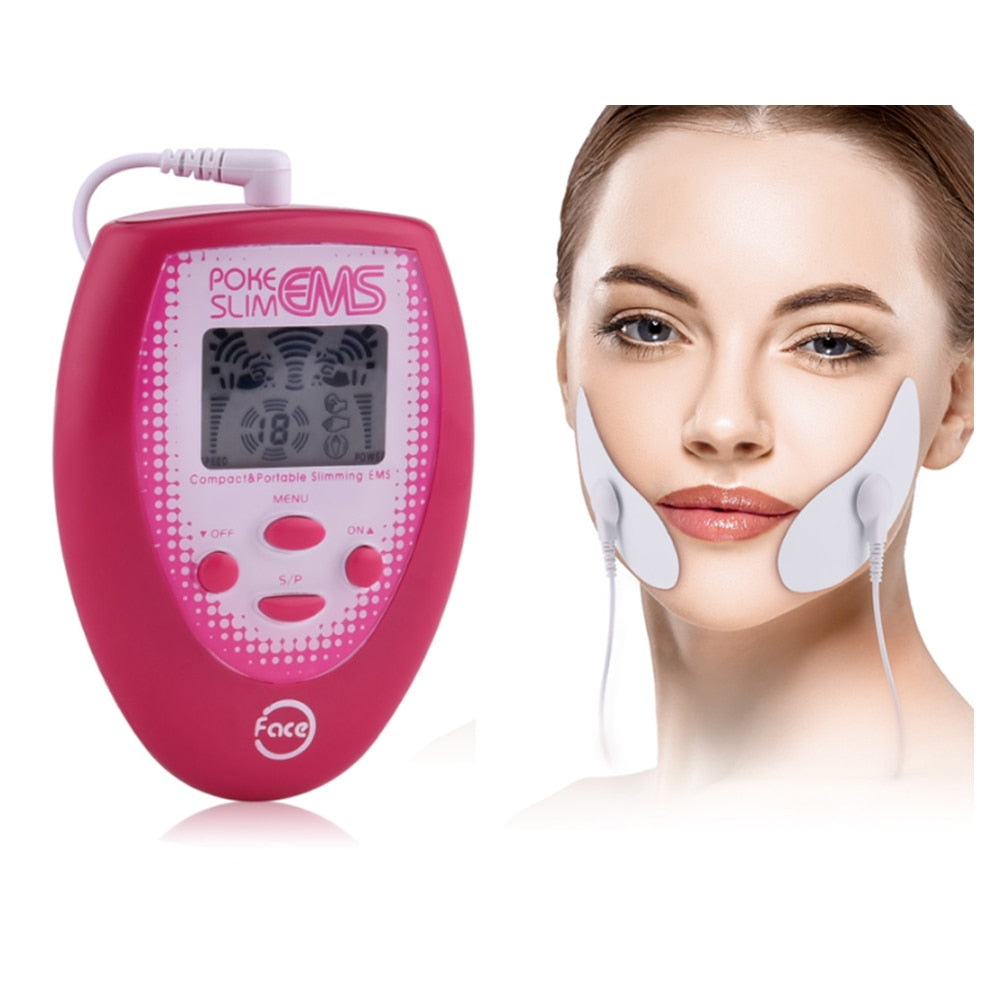 V Shape Lifting Face Slimming Machine with EMS Micro Electrode Stickers Tightening Skin Massager Anti Cellulite Face Care Tool
