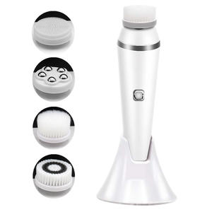 Electric 4in1 Face Cleansing Brush Sonic Blackhead Exfoliating Silicone Face Cleaner Skin Tightening Massage Home Spa Skin Care