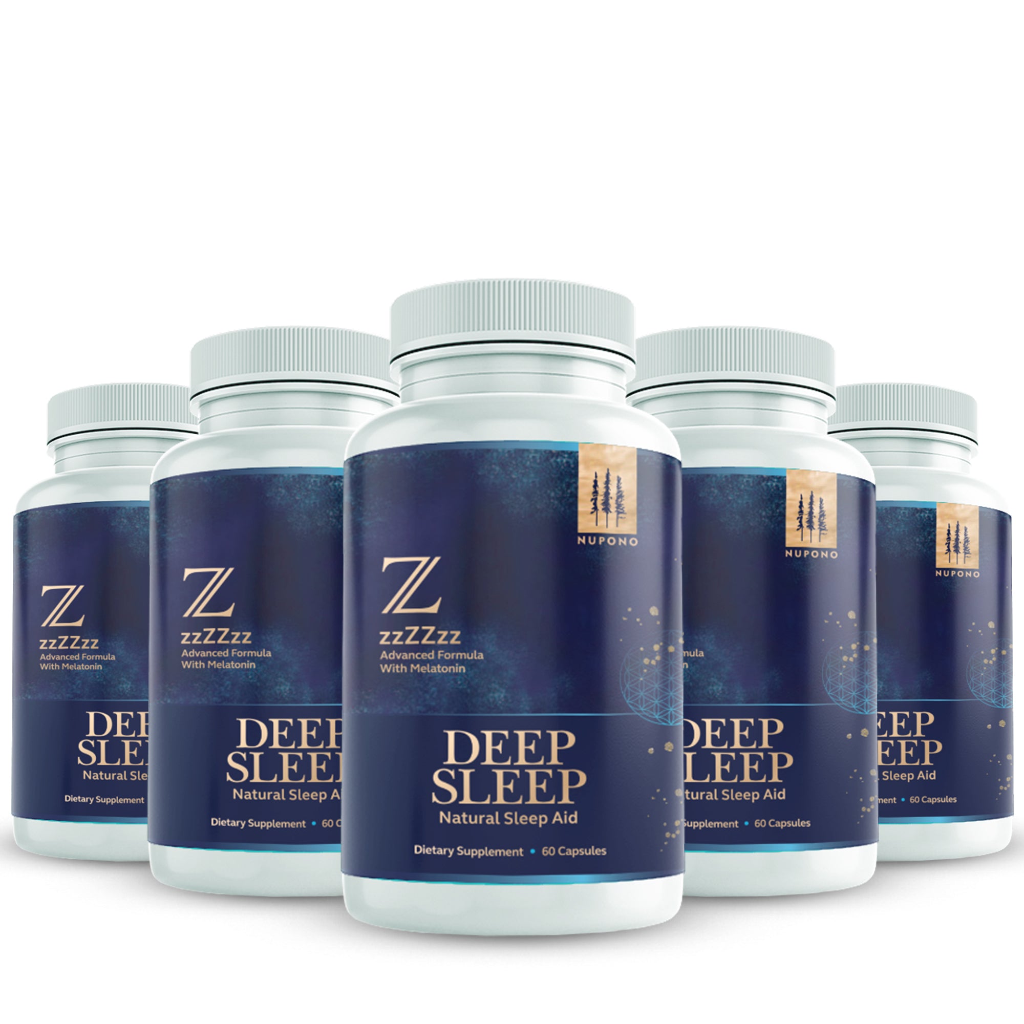 Deep Sleep Support 60 Capsules - Rest & Relaxation, Sleep and Next Day Focus, Valerian Root, L-Tryptophan, Lemon Balm, Melatonin