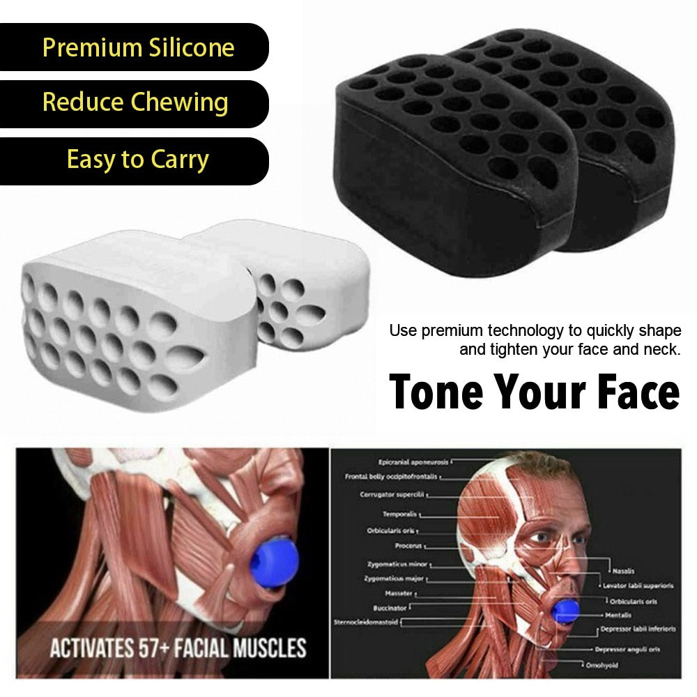 Jawline Exerciser Ball Facial Jaw Muscle Toner Training Fitness Anti aging Food grade Silica Face Chin Cheek Lifting Slimming