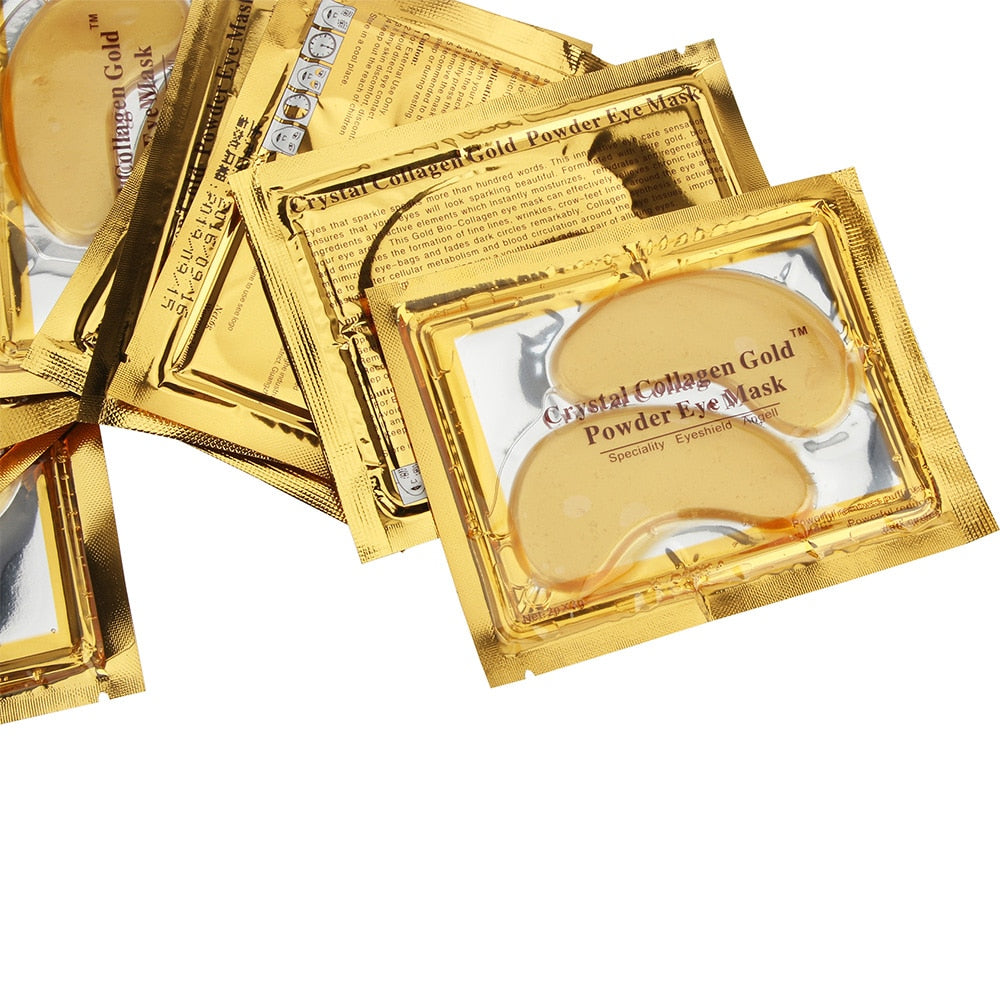 15packs High Quality Gold Crystal Collagen Eye Patches Dark Circle Remover Colageno Moisturizing Anti Aging