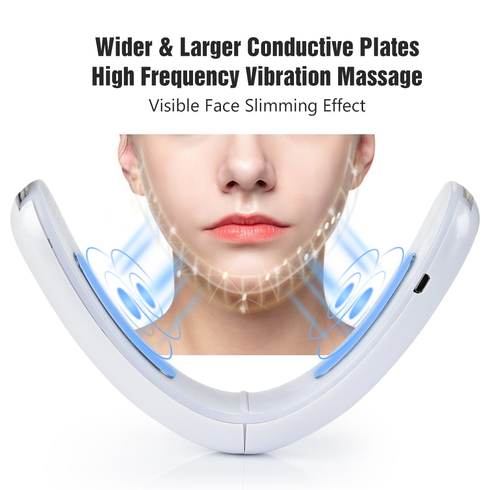 Chin V Line Up Lift Belt Machine Red Blue LED Photon Therapy Face Slimming Vibration Massager Facial Lifting Device V Face care