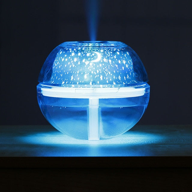 500ml Ultrasonic Air Humidifier Colorful Led Projector Light Usb Essential Oil Diffuser Purifier Aroma Anion Mist Maker Diffuser