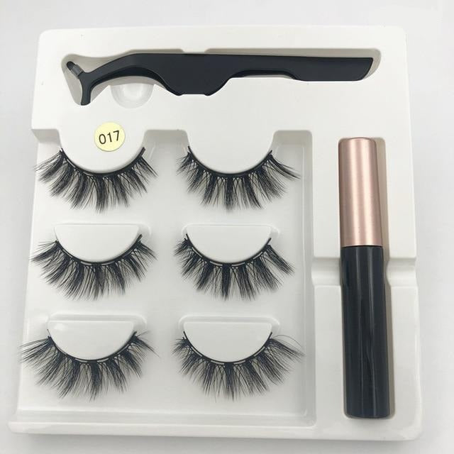 3/5 pairs of magnet eyelash makeup eyelashes magnetic eyelash eyeliner eyelash curler easy to wear thick false eyelashes gift