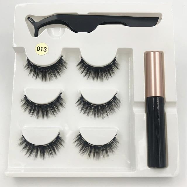 3/5 pairs of magnet eyelash makeup eyelashes magnetic eyelash eyeliner eyelash curler easy to wear thick false eyelashes gift