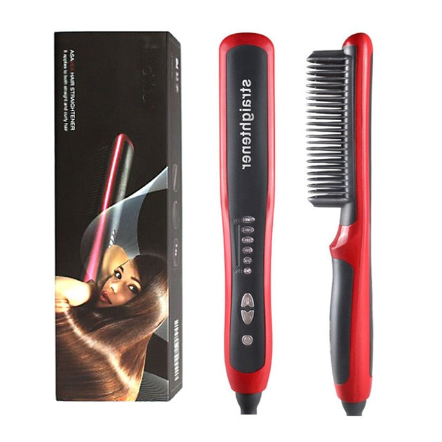 Men Beard Straightener Hot Heating Comb Hair Straightener Brush Multifunctional Hair Comb Smoothing Iron Hair Straightening Brush