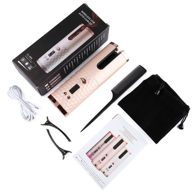 Portable Automatic Curling Iron Hair Curler USB Rechargeable for LCD Display Hair Styler Hair Waver Styling Tools Hair Curlers
