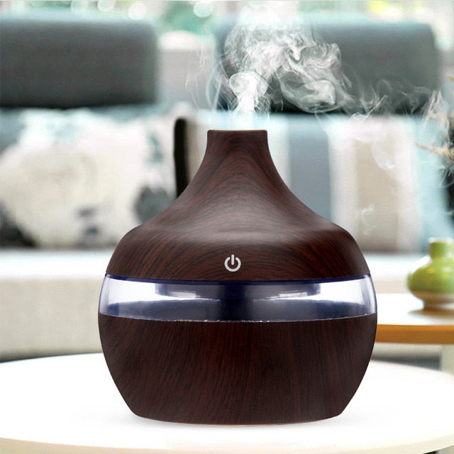 Air Aroma Essential Oil Diffuser LED Aroma Aromatherapy Vase Humidifier Reed Diffuser Portable Home Office Wood Diffuser|Reed Diffuser Sets|