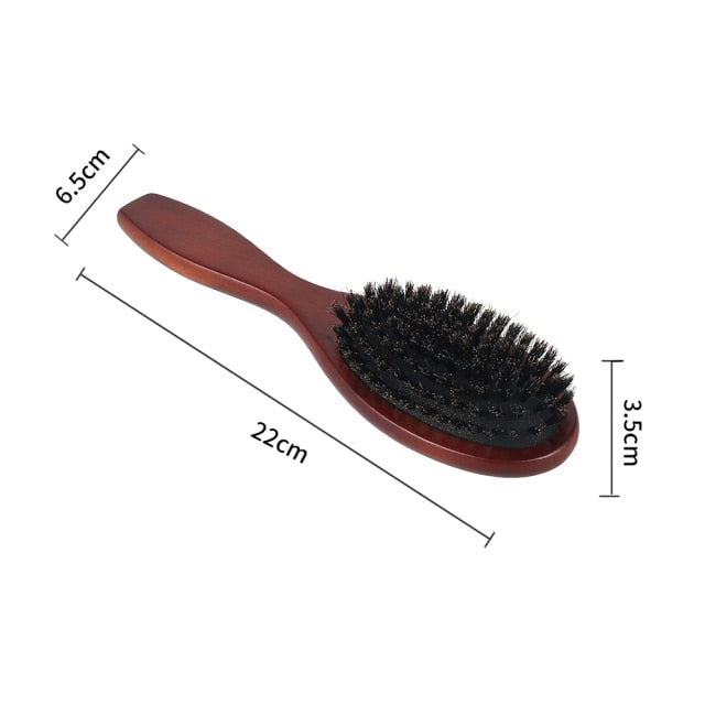 Natural Boar Bristle Hairbrush Anti Static Massage Comb Fluffy Comb Hairdressing Barber Hair Styling Tools Barber Accessories