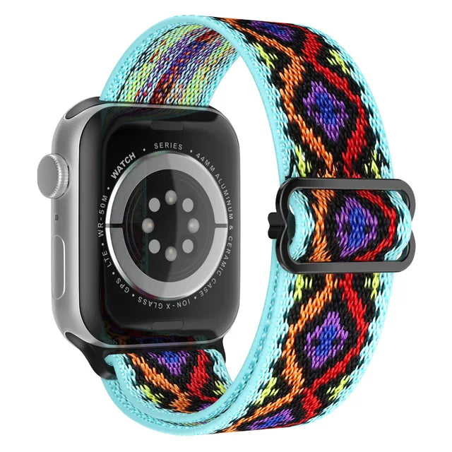 Scrunchie Strap for Apple watch Ultra 49mm band 45mm 44/40mm 41mm Adjustable Nylon solo Loop bracelet iWatch serie 4 5 se 6 7 8