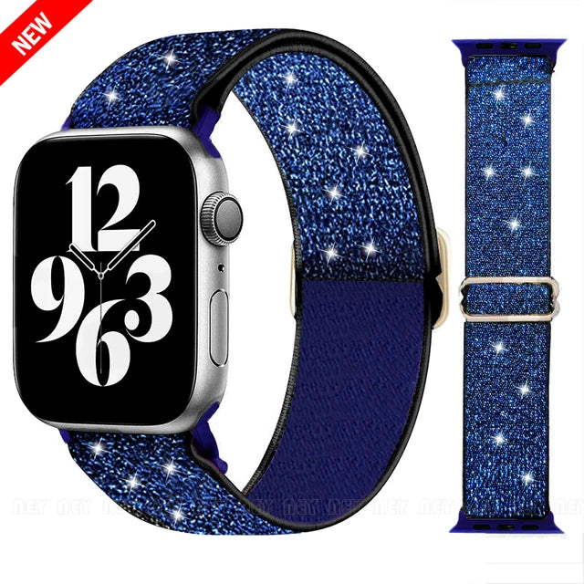 Scrunchie Strap for Apple watch Ultra 49mm band 45mm 44/40mm 41mm Adjustable Nylon solo Loop bracelet iWatch serie 4 5 se 6 7 8