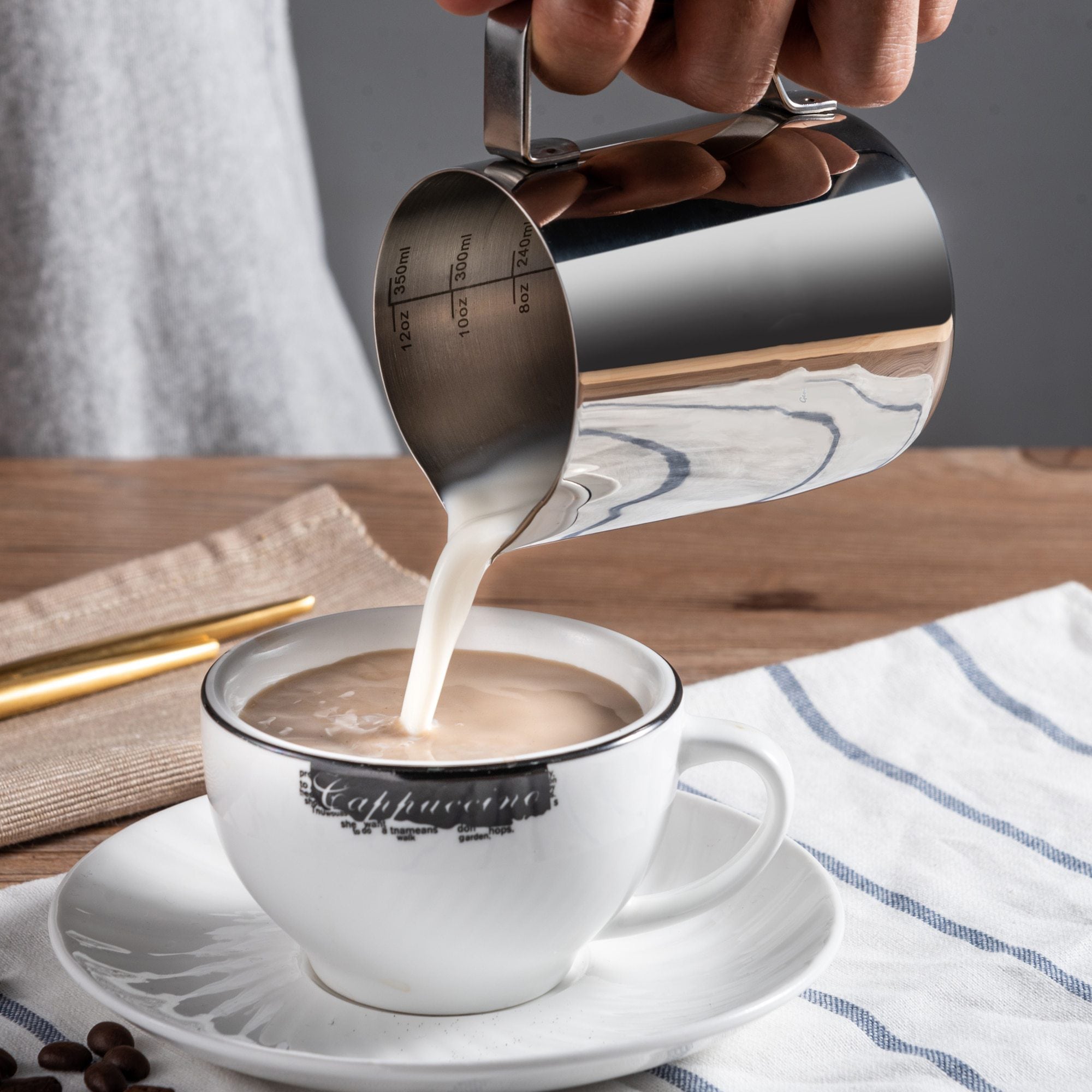 Stainless Steel Milk Frothing Pitcher Espresso Coffee Barista Craft Latte Cappuccino Milk Cream Frother Cup Pitcher Jug Maker