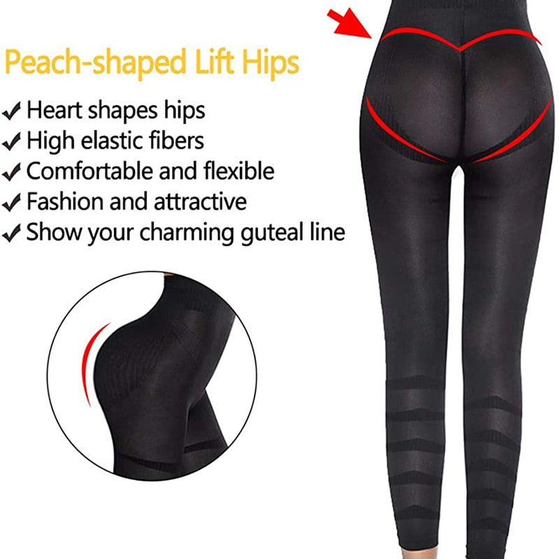 Leg Slimming Body Shaper Anti Cellulite Compression Leggings High Wais —  Nupono