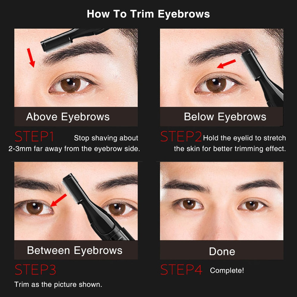 Electric Eyebrow Trimmer Female Portable Painless Body Armpit Hair Removal Eye Brow Razor For Women Men