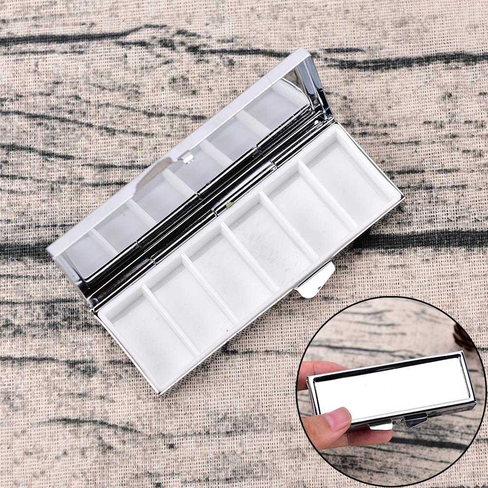 6 Grid Folding Pill Case Container For Medicines Organizer Pill Box Travel Essential Pill Splitters 85*35*15mm