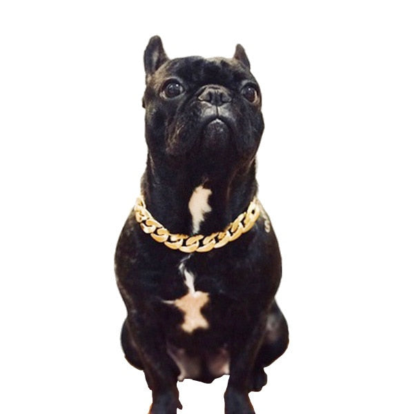 Pet Dog Cat Chain Collar Puppy Necklace Personalized Bulldogs Bully Gold Chain Powerful Plastic for Dogs Jewelry Pet Accessories
