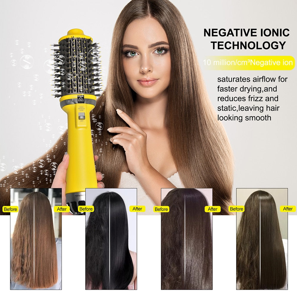 One Step Hair Dryer Hot Air Brush Hair Straightener Comb Curling Brush Salon Hair Styling Tools Hair Dryer Brush