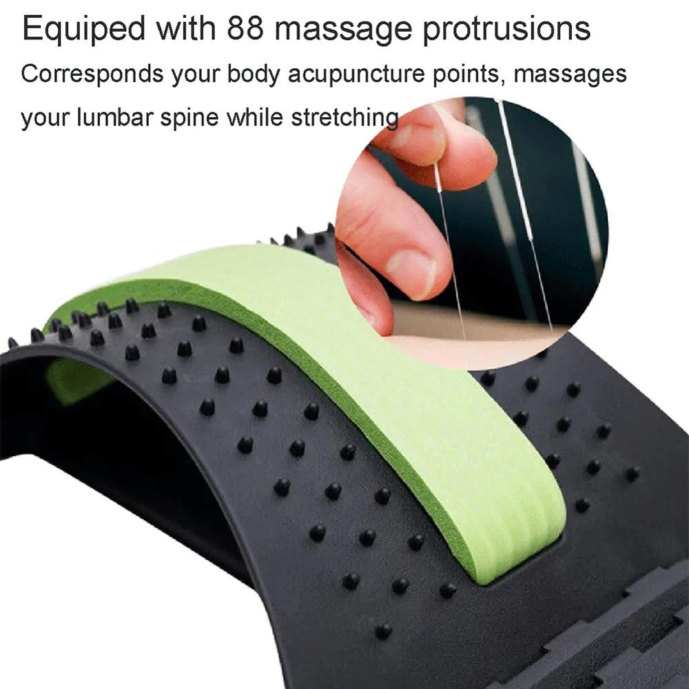 Back Massager Stretcher Fitness Massage Stretch Relax Stretcher Lumbar Support Spine Pain Chiropractic