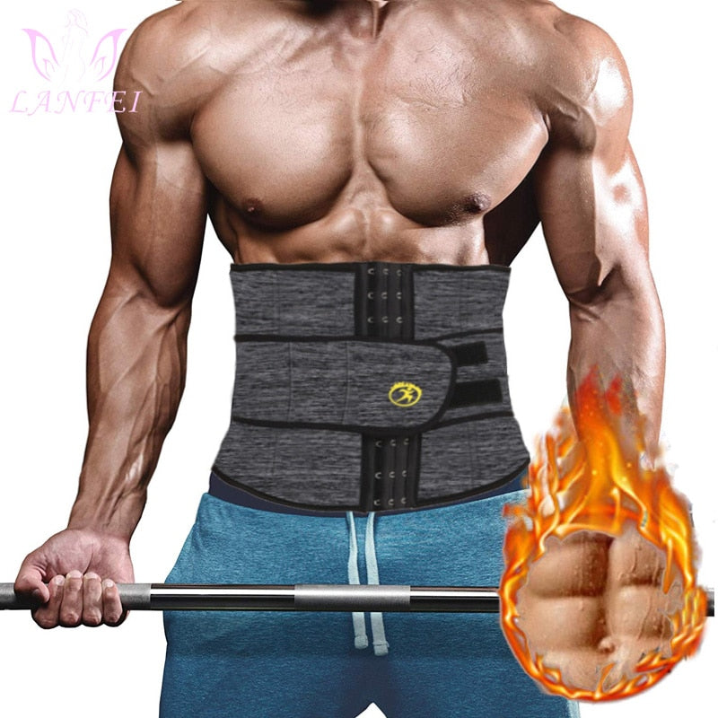 Hot Waist Trainer Neoprene Men Body Shaper Tummy Control Belt Sauna Slimming Strap Fitness Sweat Shapewear for Fat Burner