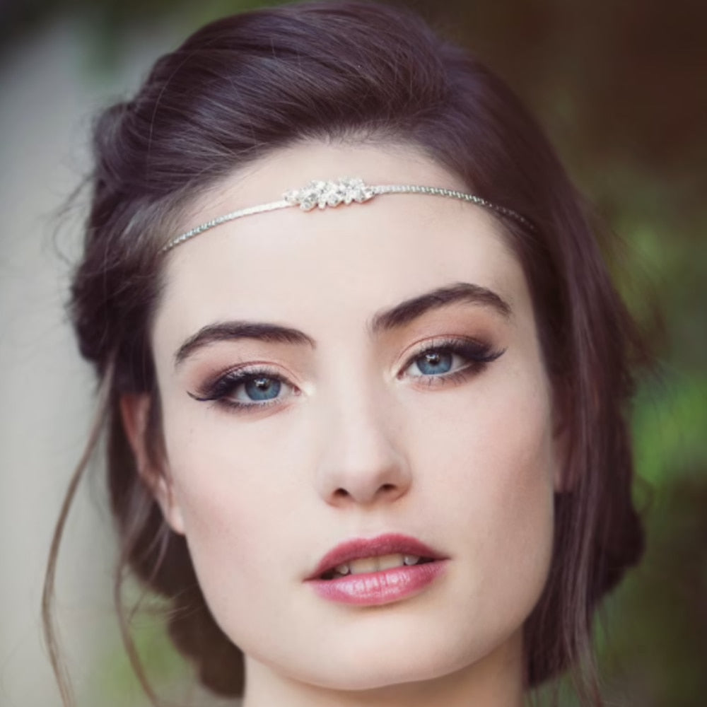 Simplicity Forehead Chain Crystal Rhinestone Head Chain Hairband Headpiece Women Girl Wedding Hair Accessories|Hair Jewelry|