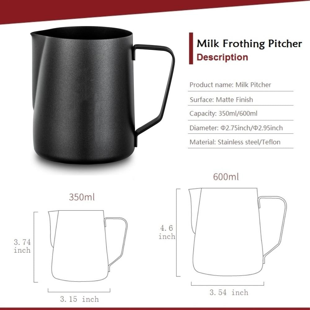 Non stick Coating Stainless Steel Milk Frothing Pitcher Espresso Coffee Barista Craft Latte Cappuccino Cream Froth Jug Maker