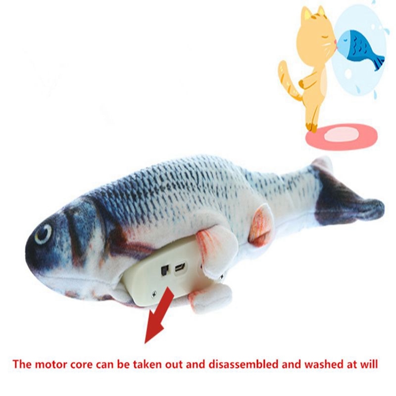 Electronic Pet Cat Toy 30CM Electric USB Charging Simulation Fish Toys for Dog Cat Chewing Playing Biting Supplies