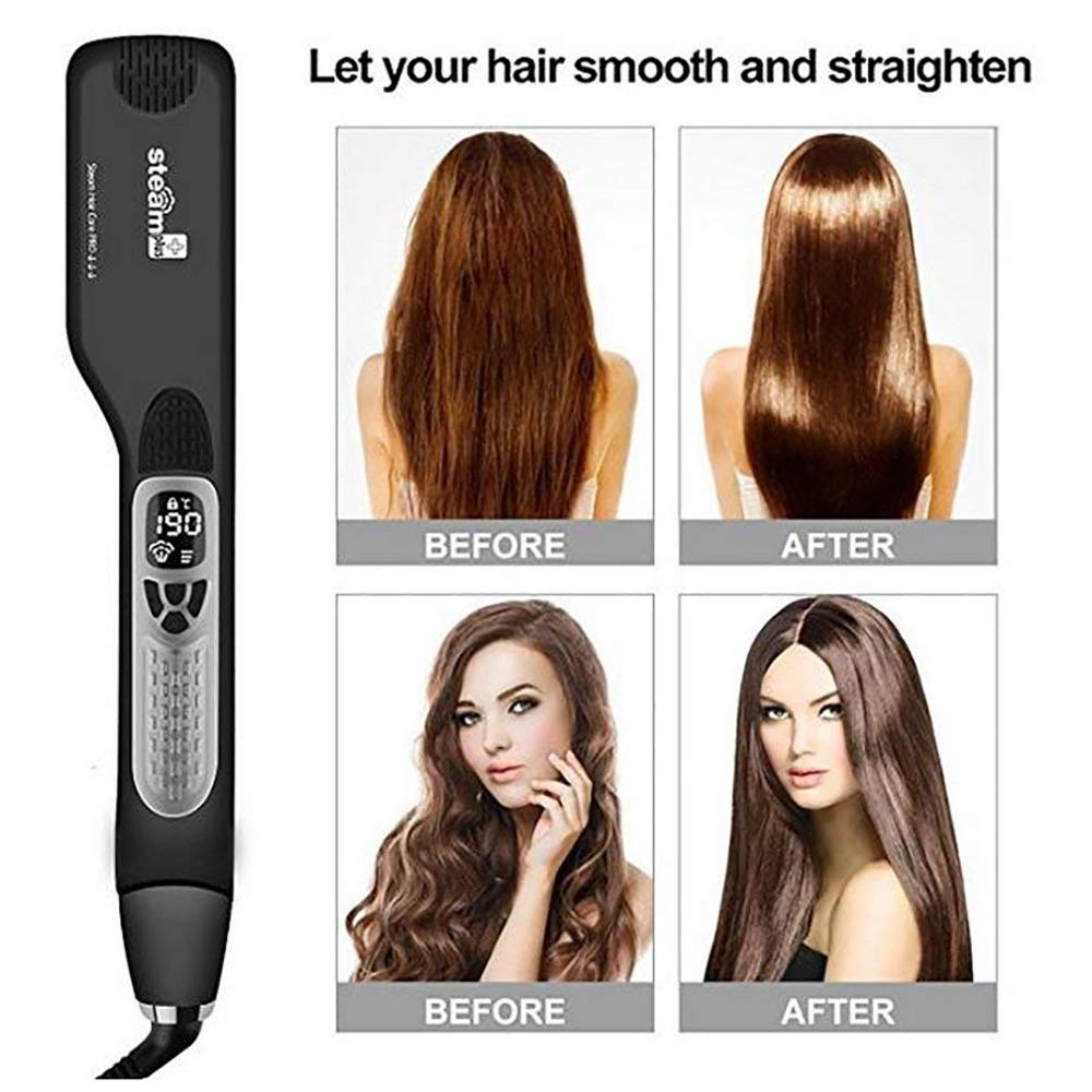 Hair Curlers For Women Hair Straightener Steam Titanium Ceramic Flat Iron Professional Electric Comb Hair Curling Iron Styler