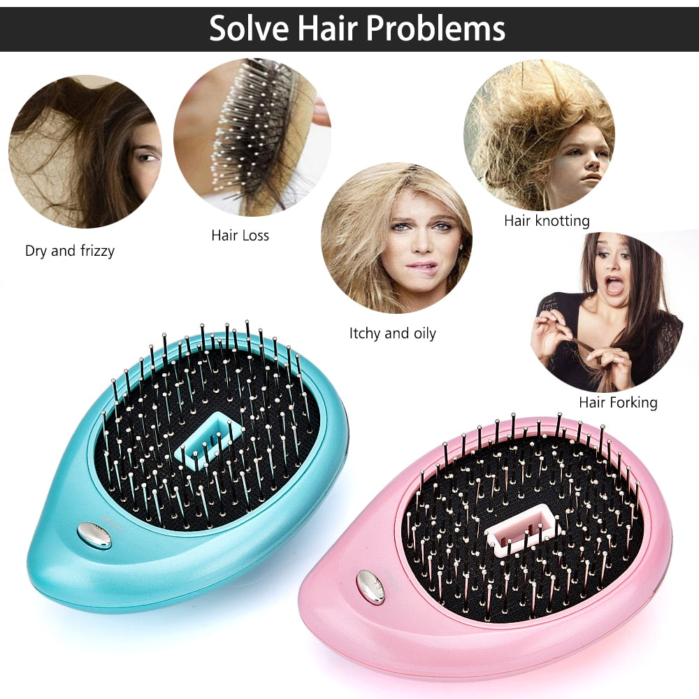 Electric Ionic Hairbrush Portable Mini Small Hair Magic Beauty Brush Negative Ions Hair Comb New Hair Modeling Styling Tools|Combs|