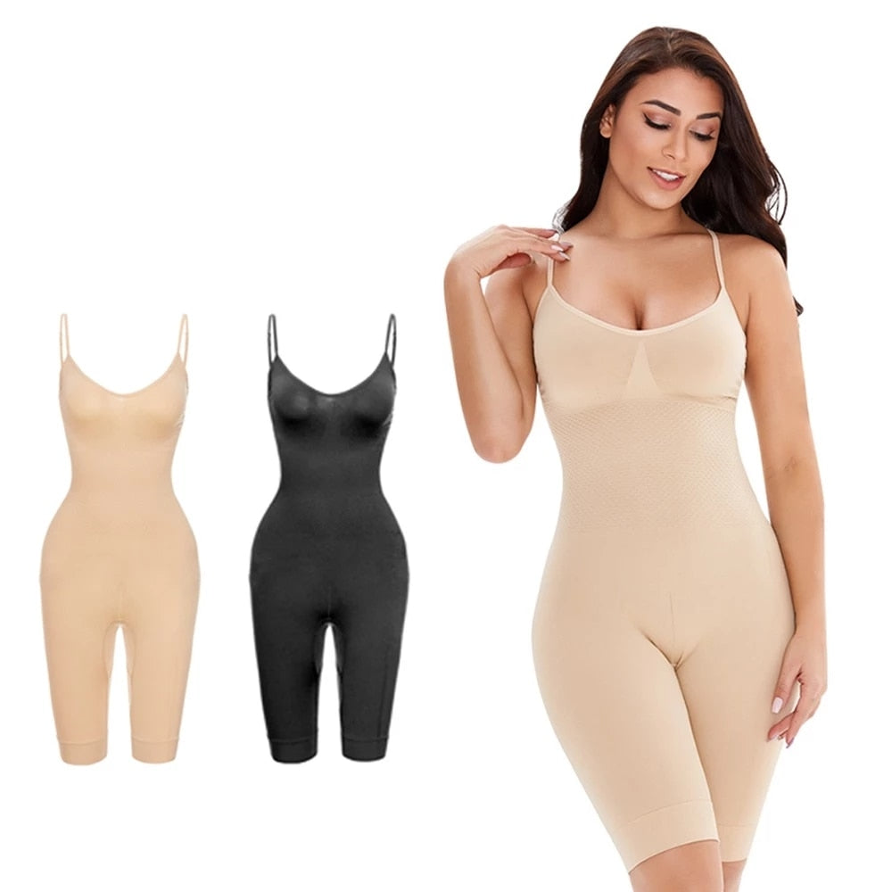 Body Shaper Seamless Women Bodysuit Slimming Waist Trainer Shapewear Butt Lifter Chest Enhancing Full Slip Strappy Backed