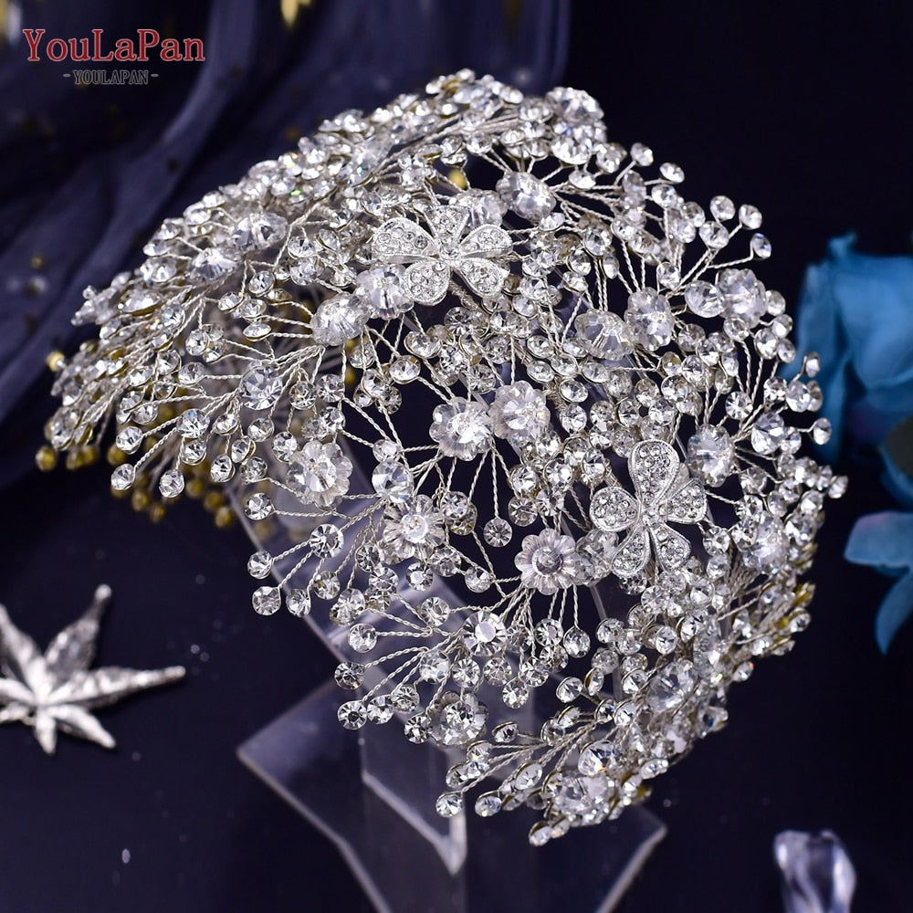 Luxury Bridal Crown Wedding Hair Accessories Bridal Tiara and Headdress Rhinestone Headband for Women Headpiece|Bridal Headwear|