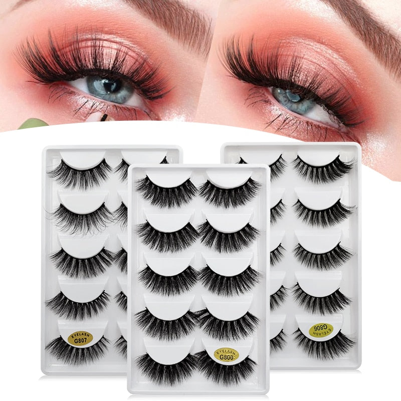 5 Pairs Eyelashes False Eyelashes Natural False Lashes 3d Lashes 3d Lashes Faux cils cilios