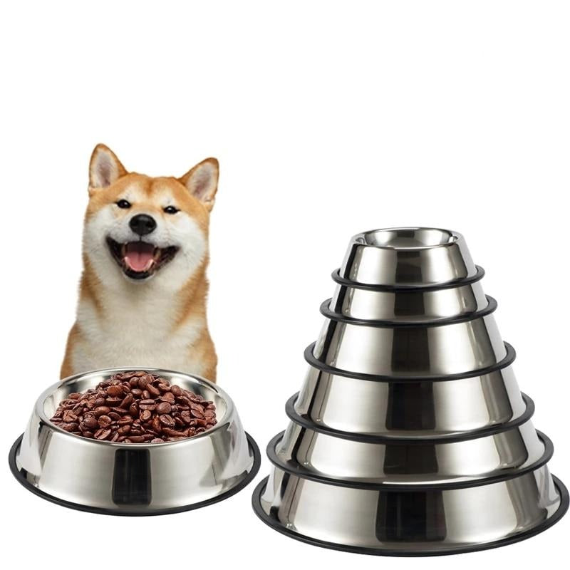 Dog Cat Bowls Stainless Steel Non slip Durable Anti-fall Dogs Feeding Bowls for Small Medium Dogs Cat Placemat Feeder Pet