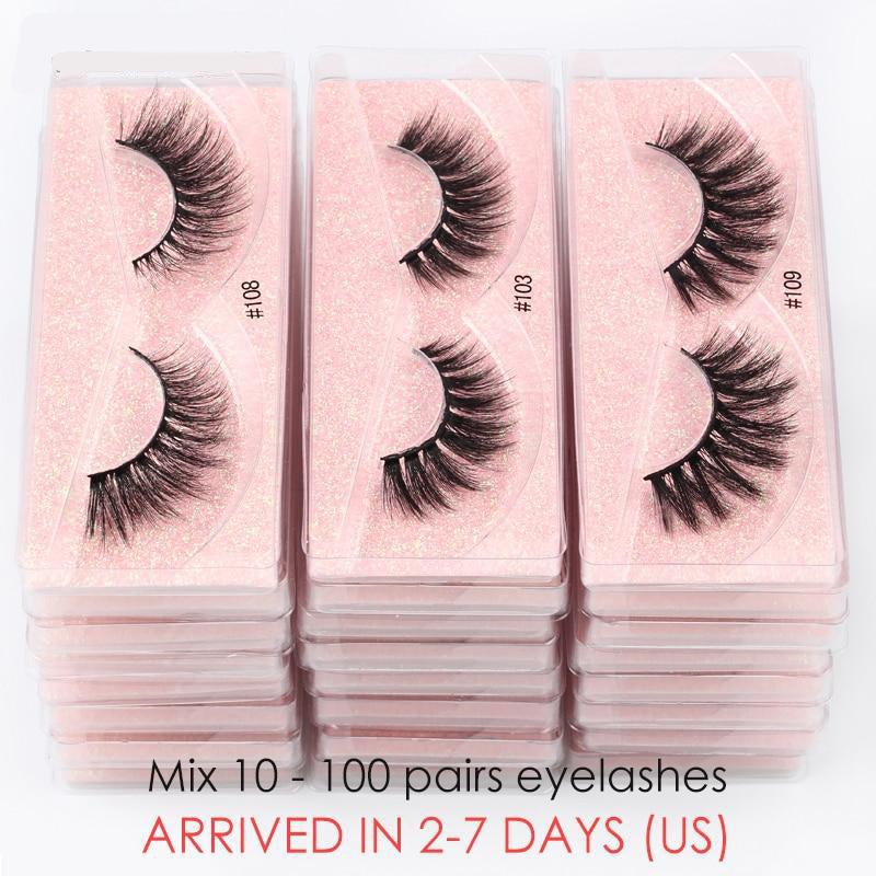 Eyelashes Wholesale 10/20/50/100 PCS 3d Eyelashes Natural Mink Lashes Wholesale False Eyelashes Makeup Lashes In Bulk