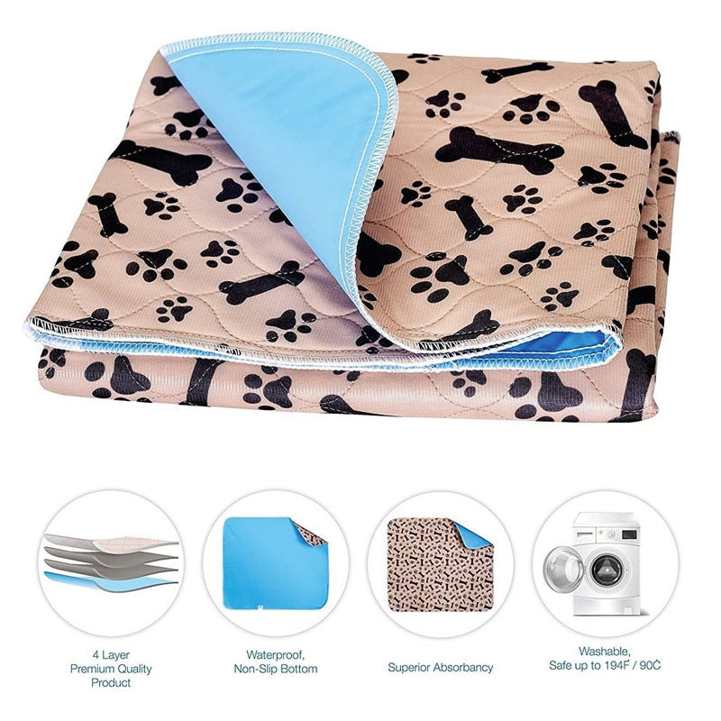 Reusable Dog Bed Mats Dog Urine Pad Puppy Pee Fast Absorbing Pad Rug for Pet Training In Car Home Bed