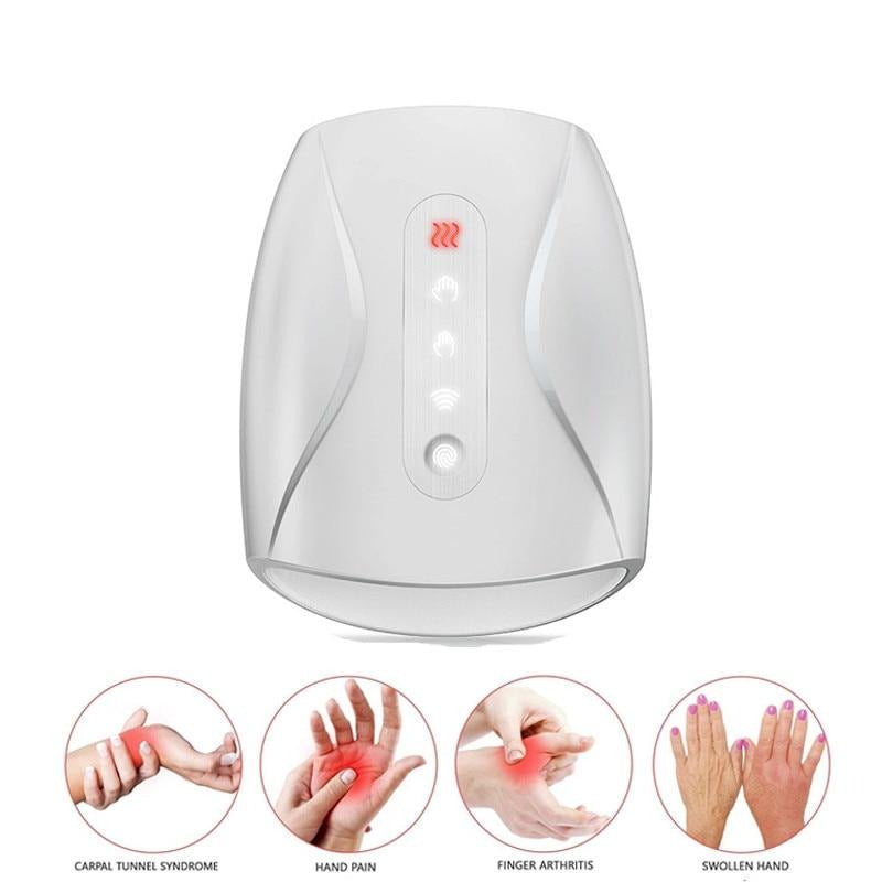 Electric Hand Massager Device Palm Finger Acupoint Wireless Massage with Air Pressure and Heat Compression For Women Beauty