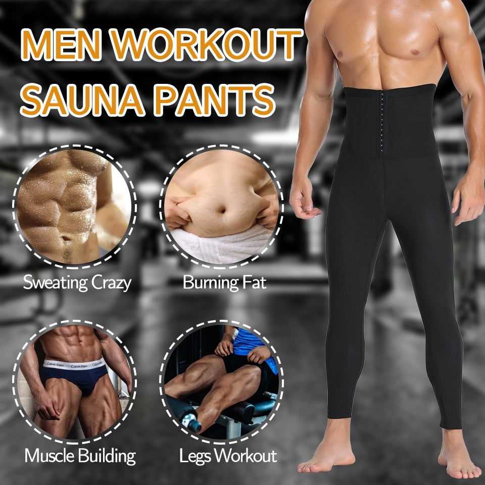 Men Body Shaper Thermo Sauna Pants Sweat Waist Trainer Leggings Slimming Underwear Weight Loss Workout Compression Shapewear - Shapers