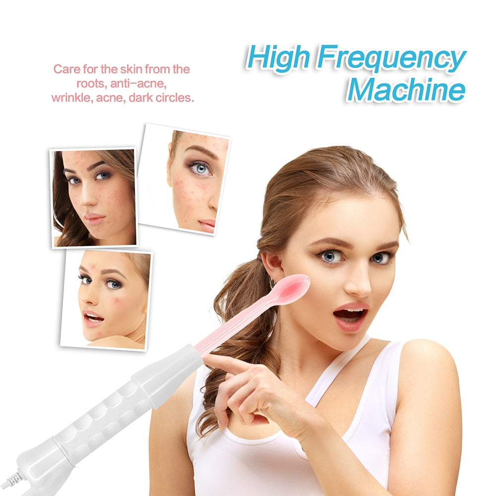 High Frequency Facial Machine Electrotherapy Wand Glass Tube Skin Tightening Device Beauty Products Anti Wrinkle Face Clean