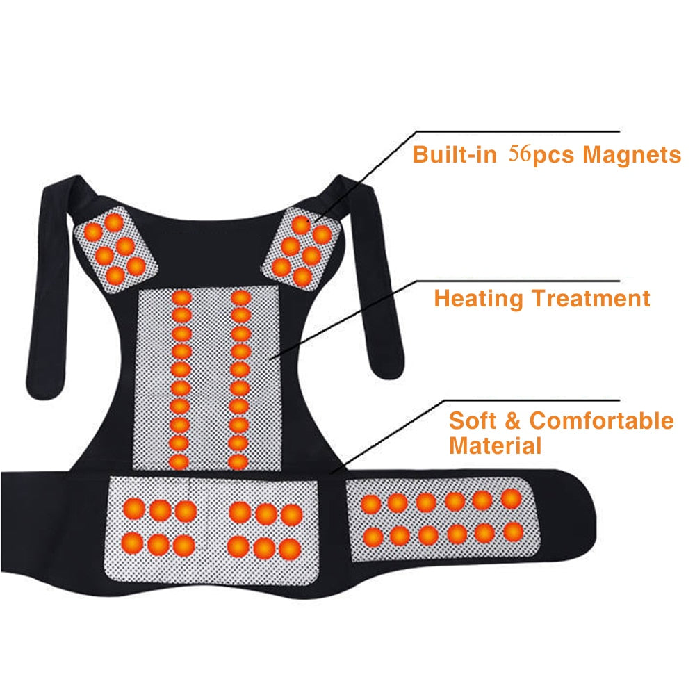 Self heating Magnetic Therapy Waist Back Shoulder Posture Corrector Spine Lumbar Brace Back Support Belt Pain Relief
