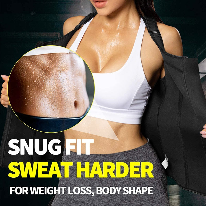 Women Waist Trainer Vest Neoprene Body Shaper Sauna Sweat Suit Slimming Sheath Fitness Workout Corset Top Shapewear Trimmer Belt