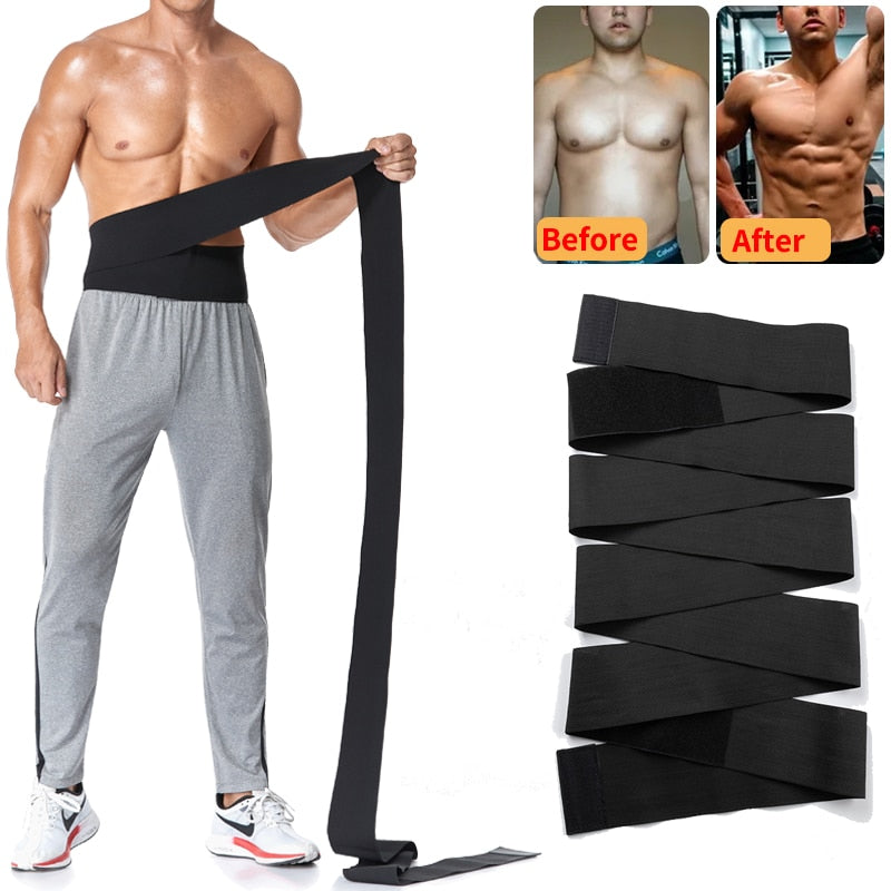 Men Waist Trainer Abdomen Body Shaper High Compression Modeling Strap Slimming Belly Belt Fitness Cincher Sweat Wraps Shapewear - Shapers