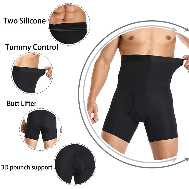 Men Tummy Control Shorts Body Shaper Compression High Waist Trainer Belly Tummy Control Slimming Shapewear Boxer Underwear Fajas