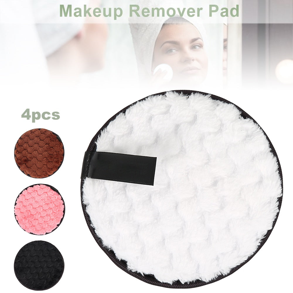 4pcs/set Makeup Remover Puff Reusable Face Make up Pads Double Layer Face Skin Cleansing Towel Beauty Make Up Remover Sponge